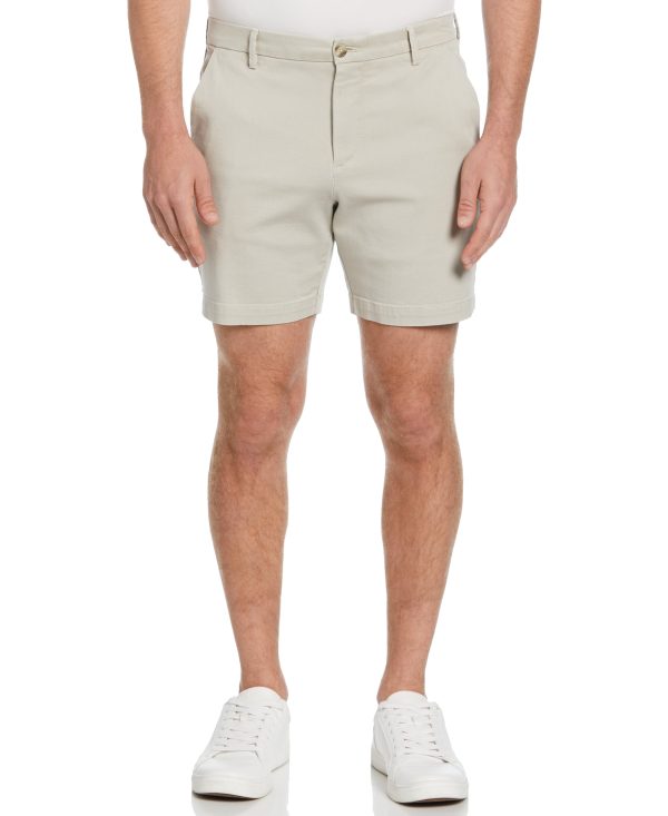 7  Stretch Dyed Solid Twill Short Online