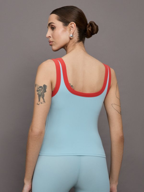 Colorblock Scoop Tank in Melt - Sky Blue  BitterSweet Online now - Image 4