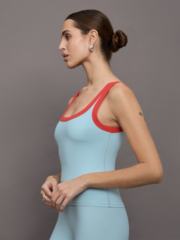 Colorblock Scoop Tank in Melt - Sky Blue  BitterSweet Online now - Image 3